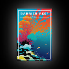 Load image into Gallery viewer, Barrier Reef Art Print, Australia Poster, Queensland Poster, Travel Wall Print, Travel Poster, Travel Wall Art, Canvas Wall Print
