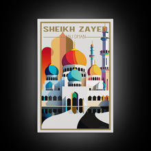 Carregar imagem no visualizador da galeria, Abu Dhabi Wall Art, Sheikh Zayed Mosque, United Arab Emirates Poster, Travel Wall Print, Travel Poster, Travel Wall Art, Canvas Wall Print
