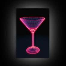 Load image into Gallery viewer, 3D Pink Cocktail Wall Art, Pink Wall Decor, 3D Art, Vibrant Art, Minimalist Print, Wall Decor, Canvas Print, Wall Art, Framed Canvas
