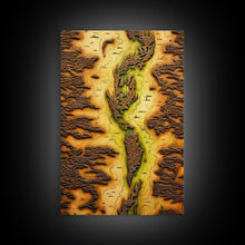 Carregar imagem no visualizador da galeria, Abstract Wall Decor, Yellow Abstract Art, Geography Wall Art, Map Wall Art, Wall Decor, Canvas Print, Wall Art, Framed Canvas
