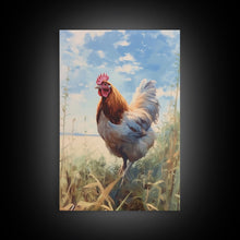 Load image into Gallery viewer, Rooster Wall Art, Rooster Painting, Farmhouse Art, Country Wall Art, Minimalist Wall Art, Wall Decor, Canvas Print, Wall Art, Framed Canvas
