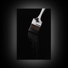 Load image into Gallery viewer, Dripping Paint Brush Wall Art, Black Paint, Brush Wall Decor, Minimalist Print. Wall Decor, Canvas Art, Wall Art, Framed Canvas Wall Decor
