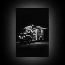 Carregar imagem no visualizador da galeria, Food Truck Wall Art, Truck Wall Decor, Food Art, Black And White Art, Minimalist Print, Wall Decor, Canvas Print, Wall Art, Framed Canvas

