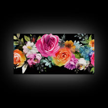 Carregar imagem no visualizador da galeria, Abstract Flower Wall Decor, Floral Wall Art, Nature Wall Decor, Panoramic Wall Decor, Canvas Print, Wall Art, Framed Canvas Art

