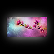 Cargar imagen en el visor de la galería, Cherry Blossoms Wall Art, Spring Flowers Wall Decor, Floral Wall Art, Panoramic Wall Decor, Canvas Print, Wall Art, Framed Canvas Art
