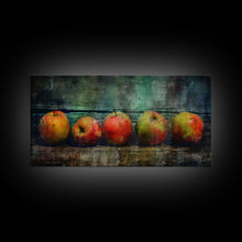 Carregar imagem no visualizador da galeria, Apples Wall Art, Food Wall Decor, Grunge Wall Decor, Kitchen Wall Art, Panoramic Wall Decor, Canvas Print, Wall Art, Framed Canvas Art
