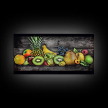 Cargar imagen en el visor de la galería, Fruits Wall Art, Food Wall Decor, Farmhouse Wall Decor, Kitchen Wall Art, Panoramic Wall Decor, Canvas Print, Wall Art, Framed Canvas Art
