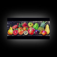 Cargar imagen en el visor de la galería, Fruits Wall Art, Food Wall Decor, Kitchen Wall Art, Panoramic Wall Decor, Canvas Print, Wall Art, Framed Canvas Art, Farmhouse Wall Decor,
