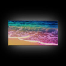 Carregar imagem no visualizador da galeria, Beach Wall Art, Seashore Wall Decor, Seascape Wall Art, Waves Wall Decor, Panoramic Wall Decor, Canvas Print, Wall Art, Framed Canvas Art
