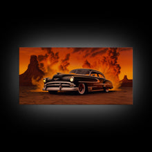Load image into Gallery viewer, Chevy Classic Car Wall Decor, Retro Car Wall Decor, Desert Landscape Art, Panoramic Wall Decor, Canvas Print, Wall Art, Framed Canvas Art
