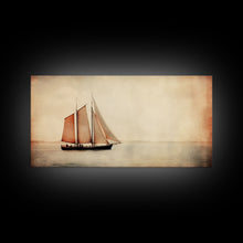 Carregar imagem no visualizador da galeria, Foggy Ocean Wall Art, Ship Painting Wall Decor, Abstract Wall Decor, Panoramic Wall Decor, Canvas Print, Wall Art, Framed Canvas Art
