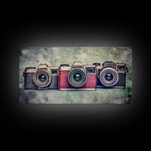 Cargar imagen en el visor de la galería, Film Camera Wall Decor, Retro Camera Wall Art, Red Camera, Photography Art, Panoramic Wall Decor, Canvas Print, Wall Art, Framed Canvas Art
