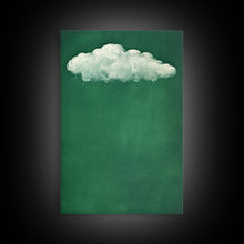 Load image into Gallery viewer, Emerald Green Rain Cloud Wall Art, Framed Canvas Or Poster Print, Abstract Art Print, Minimalist Wall Decor, Maximalist Decor, Dark Green
