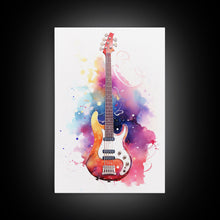 Load image into Gallery viewer, Electric Guitar Wall Art, Rock N Roll Decor, Graffiti Art, Splatter Art, Musician Gift Custom Guitar Art
