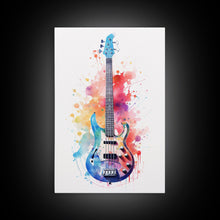 Load image into Gallery viewer, Electric Guitar Wall Art, Rock N Roll Decor, Graffiti Art, Splatter Art, Musician Gift Custom Guitar Art
