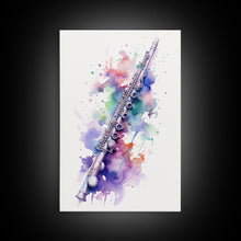 Carregar imagem no visualizador da galeria, Flute Wall Art, Instrument Print, Graffiti Art, Framed Canvas Print, Cool Studio Wall Decor, Music Gift
