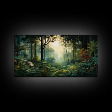 Carregar imagem no visualizador da galeria, Forest Wall Art, Trees Wall Print, Jungle Wall Art, Panoramic Art, Wall Art, Canvas Art, Landscape Art, Dorm Room Art, Office Decor, Prints
