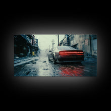 Load image into Gallery viewer, Cool Supercar Art, Framed Canvas Print, Cyberpunk Sportscar Painting, Futuristic Supercar Painting, Man Cave Decor, Gift For Him, Car Guy
