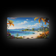 Carregar imagem no visualizador da galeria, Beach Wall Art, Ocean Wall Art, Nautical Print, Tropical Art, Panoramic Art, Wall Art, Canvas Art, Landscape Art, Beach House Wall Art
