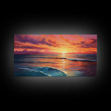 Carregar imagem no visualizador da galeria, Beach Art, Framed Canvas Print, Beach Wall Art, Gift For Him, Above Sofa Art, Centerpiece Art, Wall Decor, Beach Print, Beach Wall Decor
