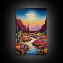 Load image into Gallery viewer, Desert Wall Art, Cactus Art, Nature Print, Canvas Print, Wall Art, Vertical Art, First Home Gift, Wall Art Prints, Living Room Prints

