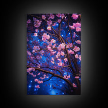 Cargar imagen en el visor de la galería, Cherry Blossom Art, Pink Flowers, Japanese Art, Sakura, Canvas Print, Wall Art, Vertical Art, Gift For Boss, Preppy Room Decor, Office Print
