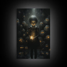 Load image into Gallery viewer, Dark Fantasy Art, Spooky Decor, Goth Decor, Canvas Print, Wall Art, Vertical Print, Dark Wall Art, Video Game Art, Gaming Wall Decor
