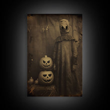 Carregar imagem no visualizador da galeria, Black And White Art, Halloween Wall Art, Horror Decor, Dark Art Print, Canvas Print, Wall Art, Vertical Print, Home Decor, Wall Decor
