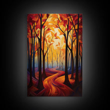 Carregar imagem no visualizador da galeria, Abstract Wall Art, Forest Print, Fall Wall Art, Canvas Print, Wall Art, Vertical Print, Nature Print, College Dorm Decor, Living Room Prints
