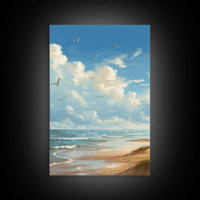 Carregar imagem no visualizador da galeria, Beach Wall Print, Ocean Wall Art, Seashore, Seascape Art, Canvas Print, Wall Art, Vertical Art, Gifts For Grandma, Bedroom Prints
