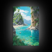 Carregar imagem no visualizador da galeria, Beach Cove Wall Art, Ocean Print, Seashore Wall Art, Canvas Print, Wall Art, Vertical Art, Seascape Art Print, College Dorm Decor, RV Decor
