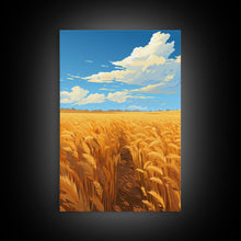 Carregar imagem no visualizador da galeria, Farm Wall Print, Wheat Feld Wall Art. Countryside Art, Canvas Print, Wall Art, Vertical Art, Couple Gift, Ranch Wall Art, Bedroom Prints
