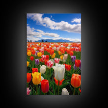 Load image into Gallery viewer, Tulips Wall Print, Flower Art Print, Vibrant Wall Art, Canvas Print, Wall Art, Vertical Art, Teacher Gift, Above Bed Decor, Office Prints
