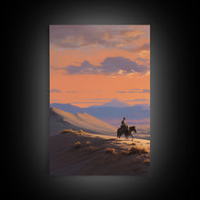 Load image into Gallery viewer, Cowboy Wall Art, Sunset Print, Landscape Wall Art, Canvas Print, Wall Art, 3 Piece Wall Art, Gift For Men, Ranch House Decor, Western Art
