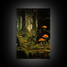 Carregar imagem no visualizador da galeria, Forest Wall Art, Mushroom Art Print, Trees Art, Canvas Print, Wall Art, 3 Piece Wall Art, Modern Home Decor, Above Bed Art, Indie Room Decor
