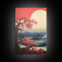 Carregar imagem no visualizador da galeria, Asian Art, Japanese Wall Art, Mountains Print, Sunset Print, Canvas Print, Wall Art, 3 Piece Wall Art, Dorm Room Art, Gaming Wall Decor
