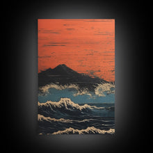 Cargar imagen en el visor de la galería, Japanese Ukiyo-e Ink Block Canvas Prints, Triptych Art, 3 Panel Wall Art, 3 Piece Set, Framed Canvas Art, Wall Decor, Above Couch Art
