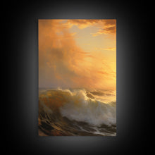 Load image into Gallery viewer, 3 Piece Sunrise Ocean Painting On Canvas, Abstract Sea Landscape Painting, Original Textured Wall Art, Coastal Painting, Sunrise Painting
