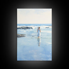Load image into Gallery viewer, framed ocean art | beach wall art | framed wall art | living room wall decor | abstract landscape art | 3 Piece Art | Triptych Painting
