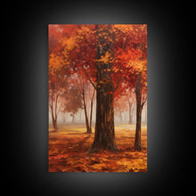 Cargar imagen en el visor de la galería, Fall Decor, 3 Piece Wall Art Set, Autumn Forest Oil Painting Canvas Prints, Fall Decorations, Halloween Art, Fall Forest Landscape Painting
