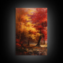 Carregar imagem no visualizador da galeria, Fall Decor, 3 Piece Wall Art Set, Autumn Forest Oil Painting Canvas Prints, Fall Decorations, Halloween Art, Fall Forest Landscape Painting
