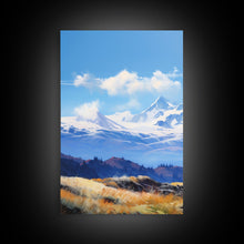 Load image into Gallery viewer, Framed Rocky Mountains 3 Piece Canvas Prints, Rockies Painting, Mountain Landscape Oil Painting, Large Wall Art, Centerpiece Art
