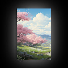 Cargar imagen en el visor de la galería, Cherry Blossom Art, Landscape Print, Mountain Wall Art, Canvas Print, Set Of 3 Prints, Wall Art, 3 Piece Wall Art, Country Home Decor
