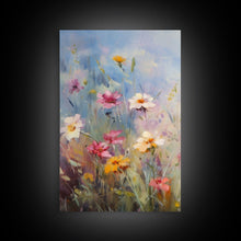 Cargar imagen en el visor de la galería, Flower Print, Wildflower Wall Art, Wildflower Meadow, Canvas Print, Set Of 3 Prints, Wall Art, 3 Piece Wall Art, Above Bed Art, Boho Print
