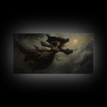 Load image into Gallery viewer, Witch Art Print, Framed Canvas, Halloween Art, Witch Wall Art, Witchy Art, Witch Wall Decor, Witch Sign, Wiccan Art, Gothic Victorian Art
