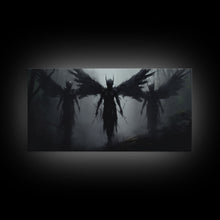 Carregar imagem no visualizador da galeria, Fallen Angels Canvas Print, Framed Wall Art, Halloween Decor, Angelic Art, Halloween Art Prints, Charcoal Sketch, Unique Wall Decor

