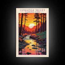 Load image into Gallery viewer, Cuyahoga Valley National Park Ohio Travel Art, National Park Print, Minimalist Travel Art, Midcentury Modern Style Landscape Painting
