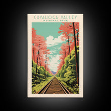 Load image into Gallery viewer, Cuyahoga Valley National Park Travel Poster Print, Canvas Print Wall Art, Ohio Travel Art, Midcentury Modern Travel Decor
