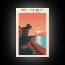 Load image into Gallery viewer, Dry Tortugas National Park FloridaTravel Art, National Park Print, Minimalist Travel Art, Midcentury Modern Style Landscape Painting
