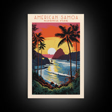Carregar imagem no visualizador da galeria, American Samoa National Park, Framed Wall Art Canvas Print, Travel Poster, Travel Art, Roadtrip Decor, Cool Wall Art, Retro State Park Art
